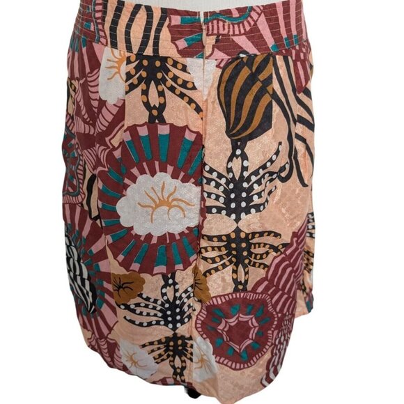 Scotch & Soda Sun Ray Asymmetrical Skirt Womens Size Medium Tan Floral Short - Picture 10 of 13